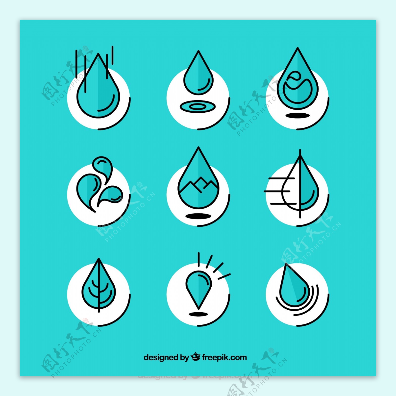 9款创意水滴图标