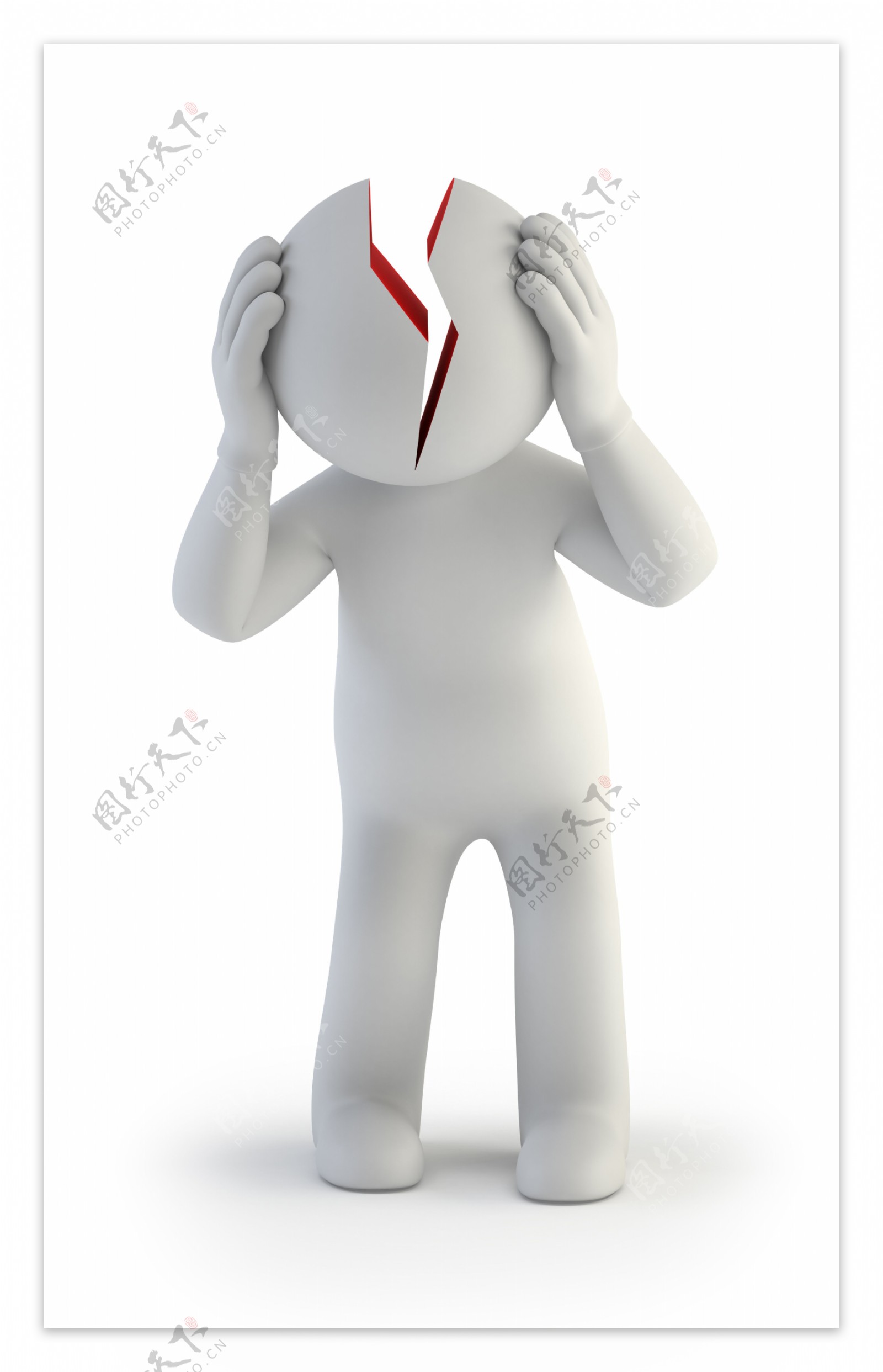 双手抱头的3D小人图片素材-编号26418544-图行天下