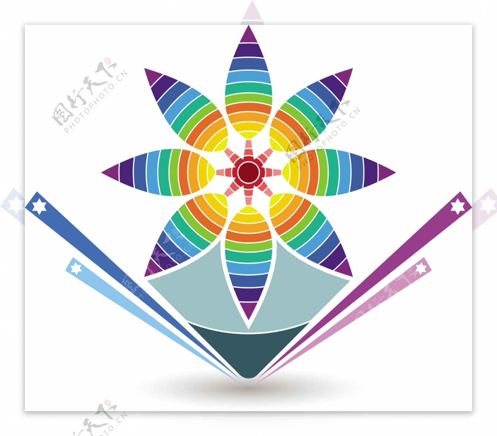 彩色风车Logo设计图片