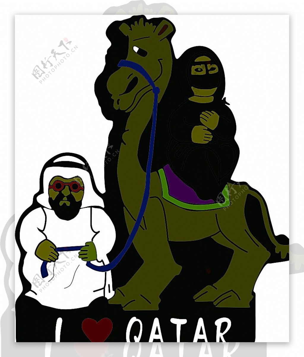 卡塔尔卡通人物骆驼西亚洲图片