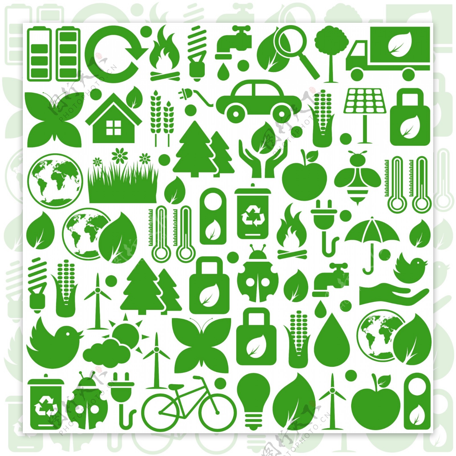 生态环境保护图标设计矢量素材