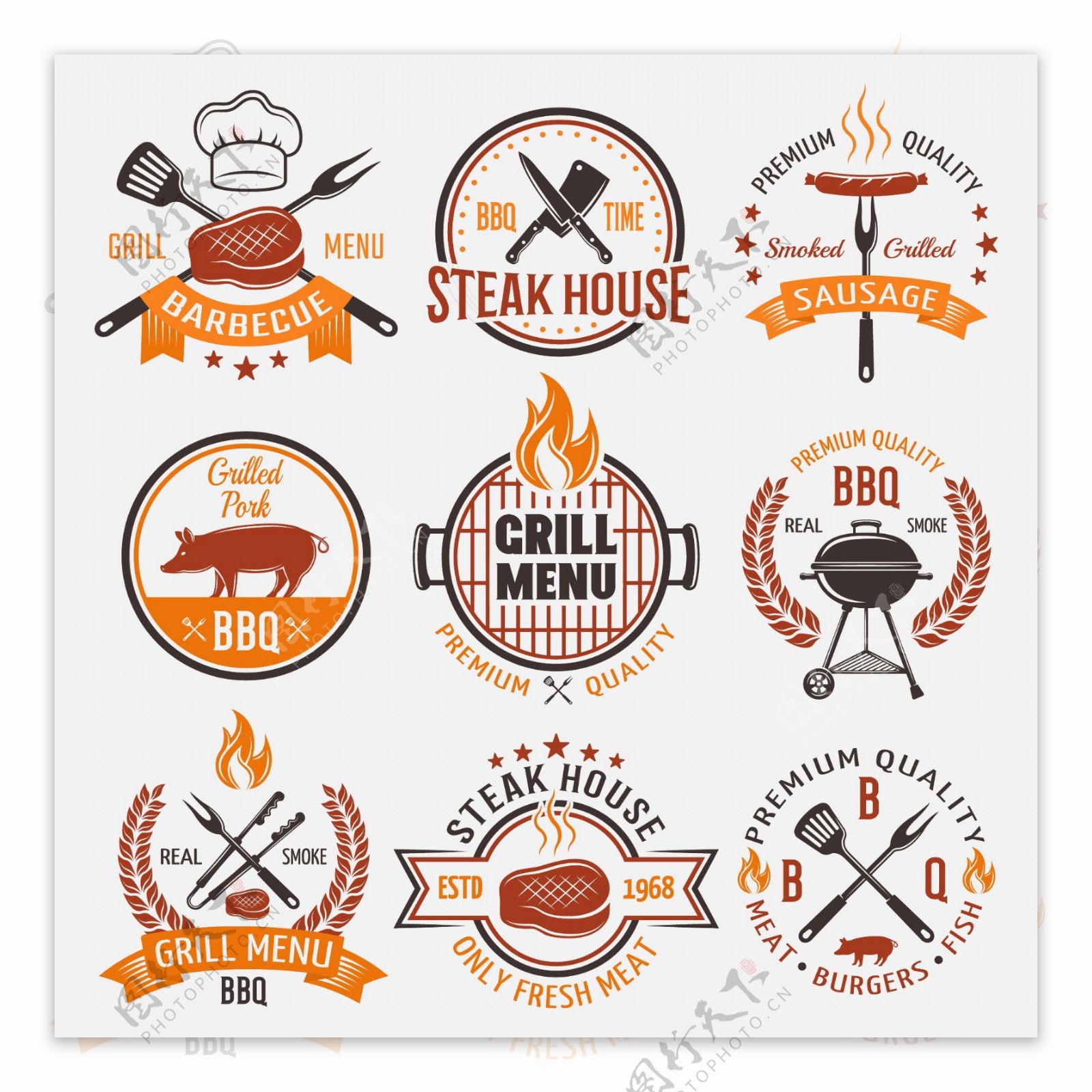 冷饮食品餐具标签设计