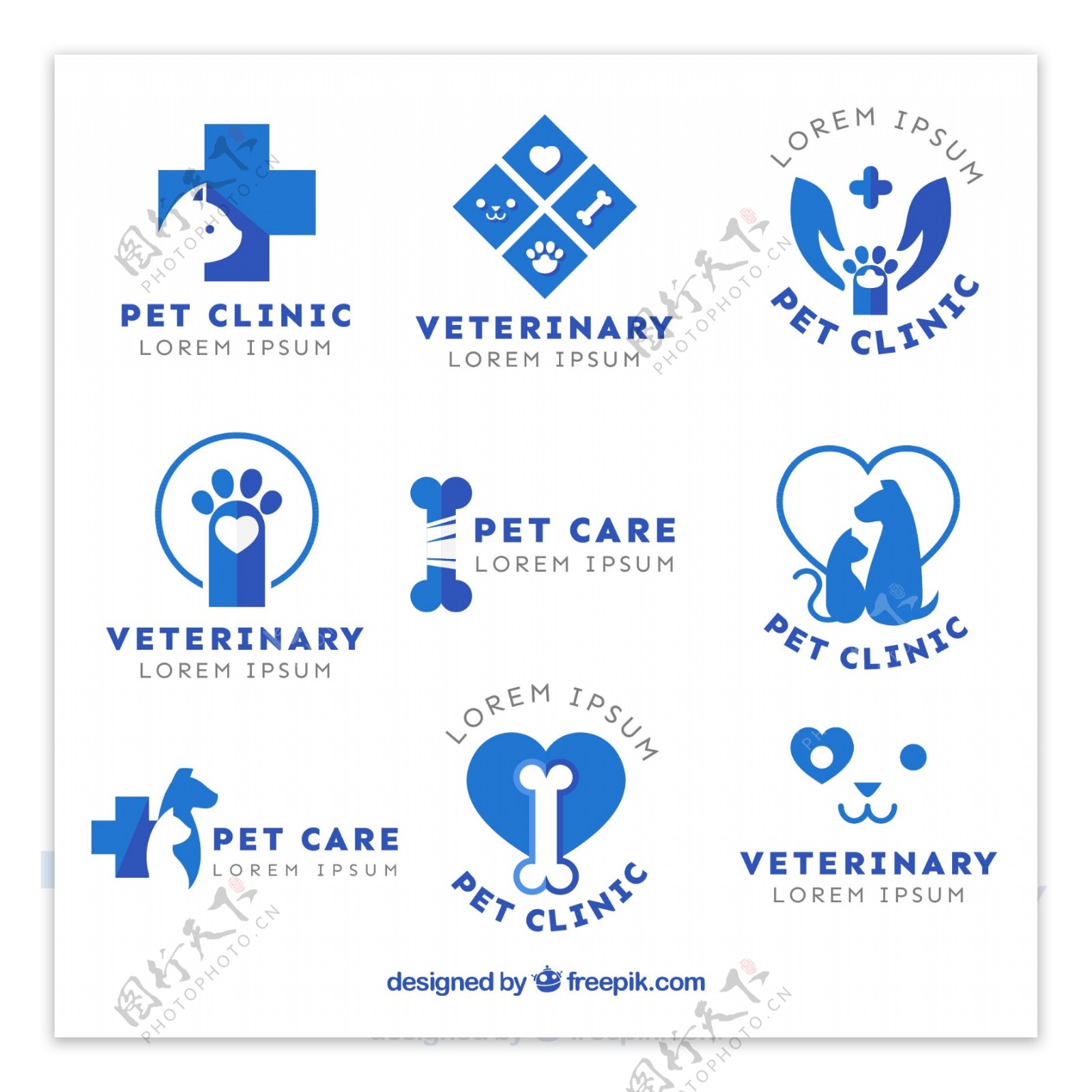 爱心宠物图标logo设计