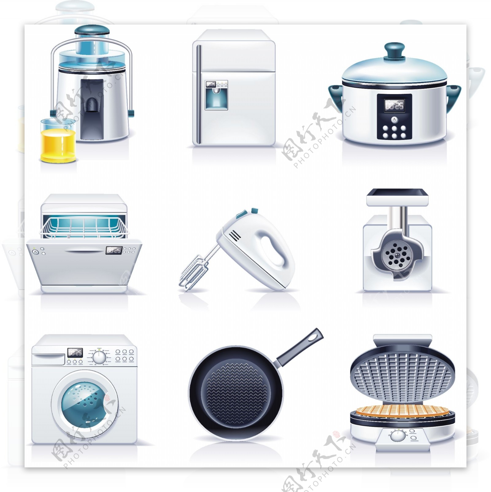 卡通厨房电器图标