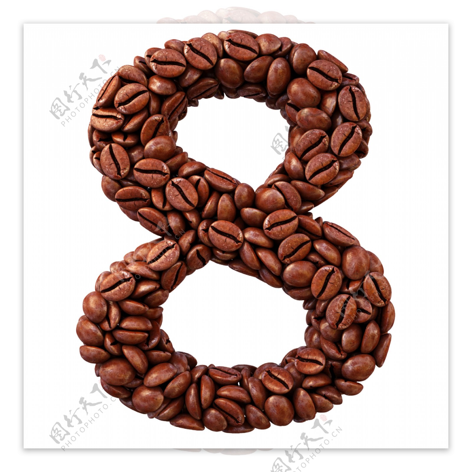咖啡豆组成的数字8图片