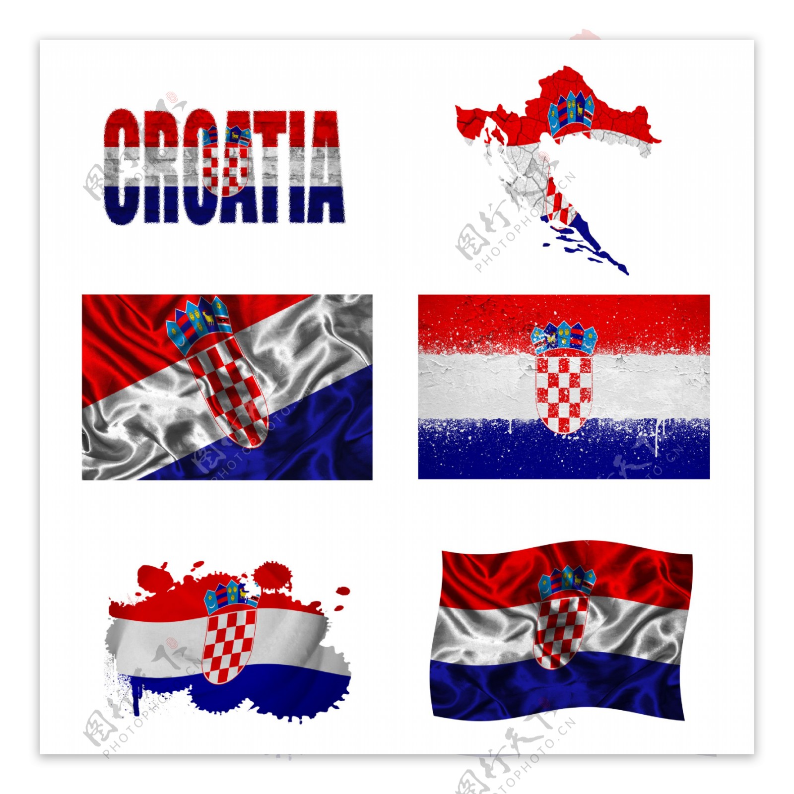 克罗地亚国旗地图