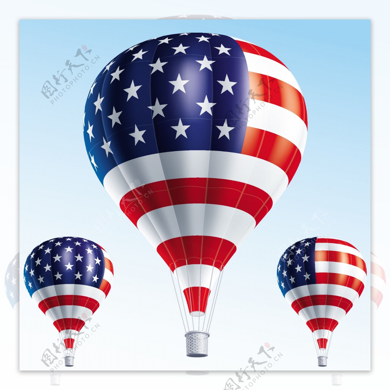 美国国旗热气球图片