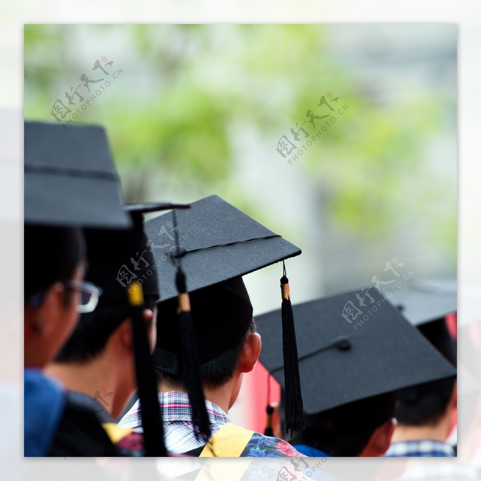 学生头上的毕业帽图片