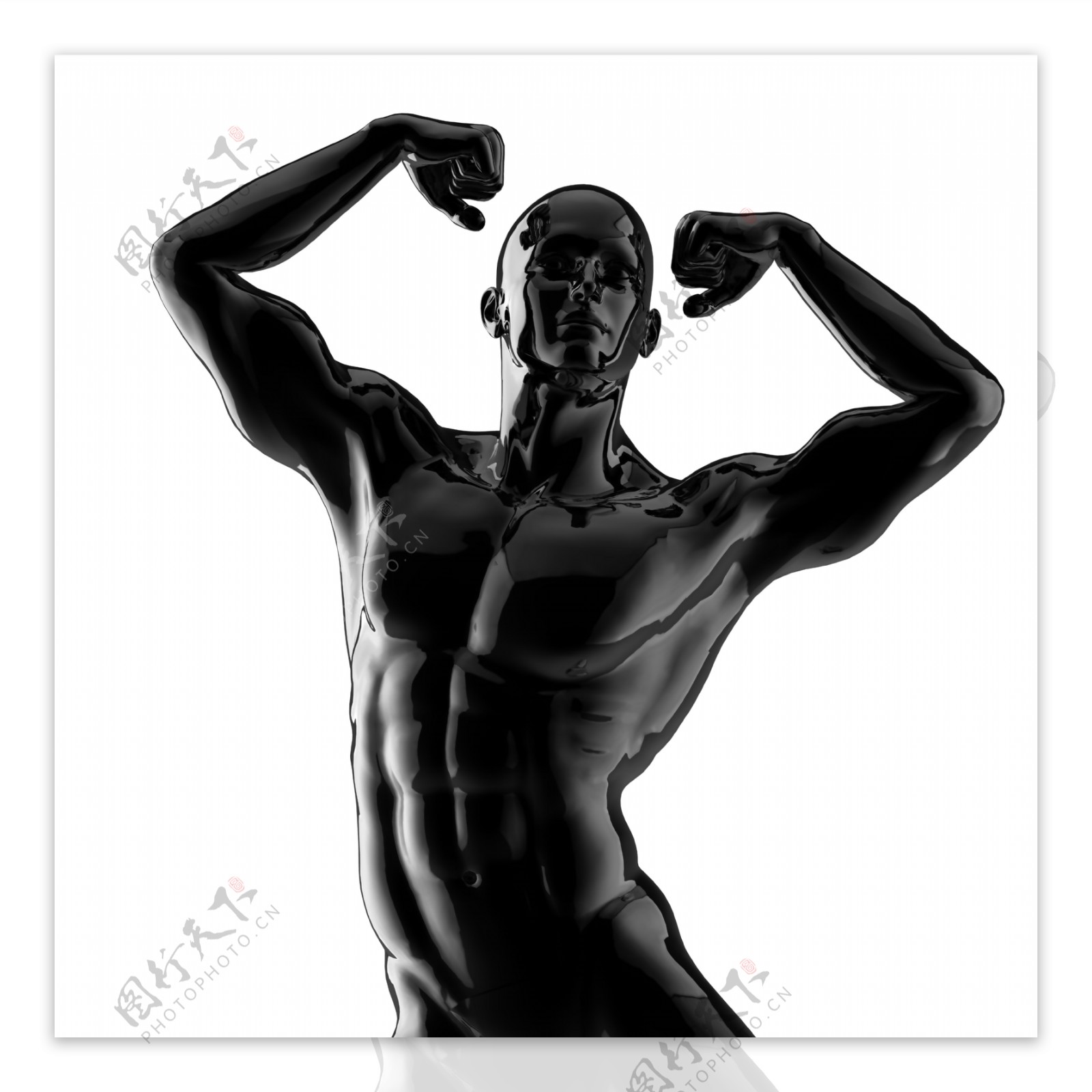 展示肌肉的塑料模型男人图片