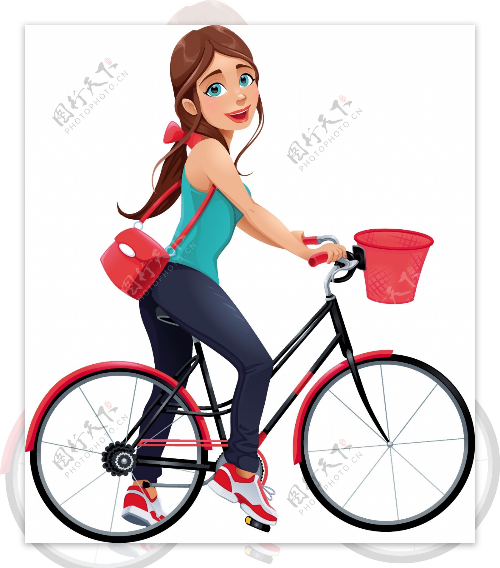 漂亮女孩自行车