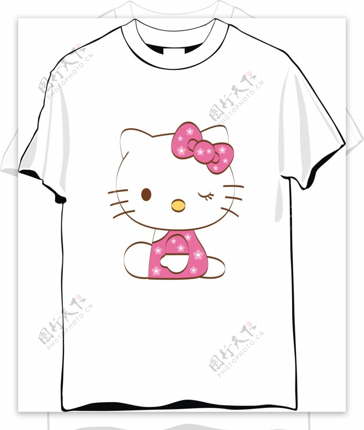 KITTY猫T恤素材