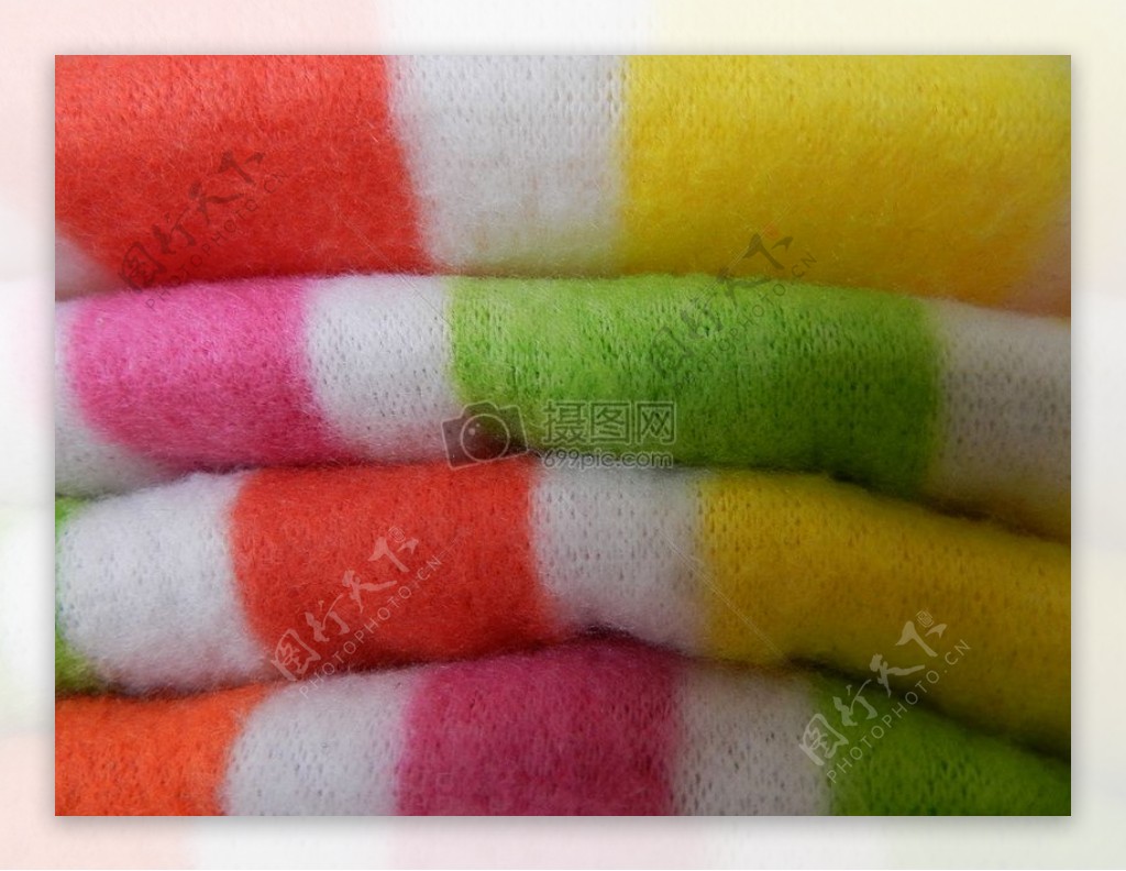 彩色条纹毛巾