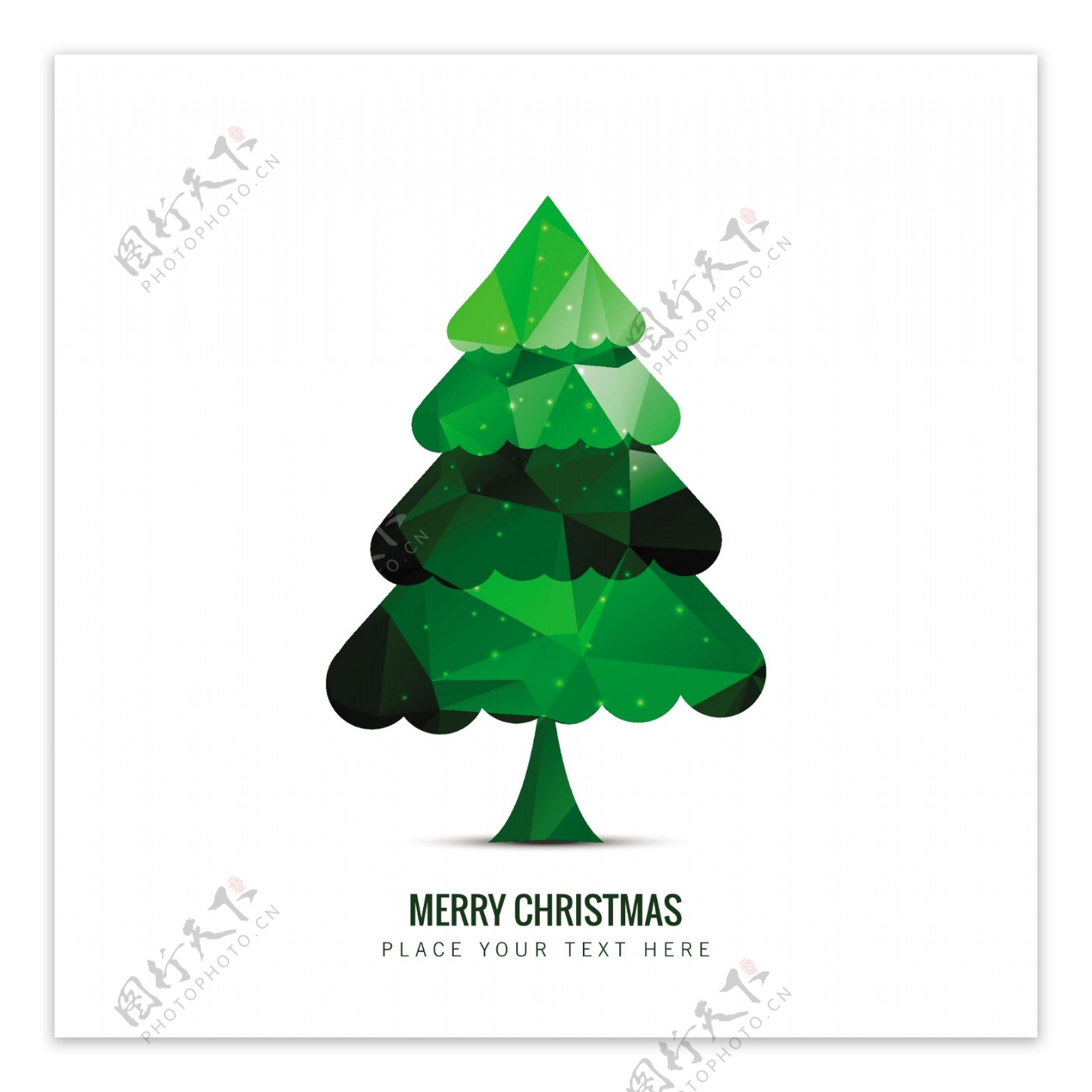 绿色多边形圣诞树