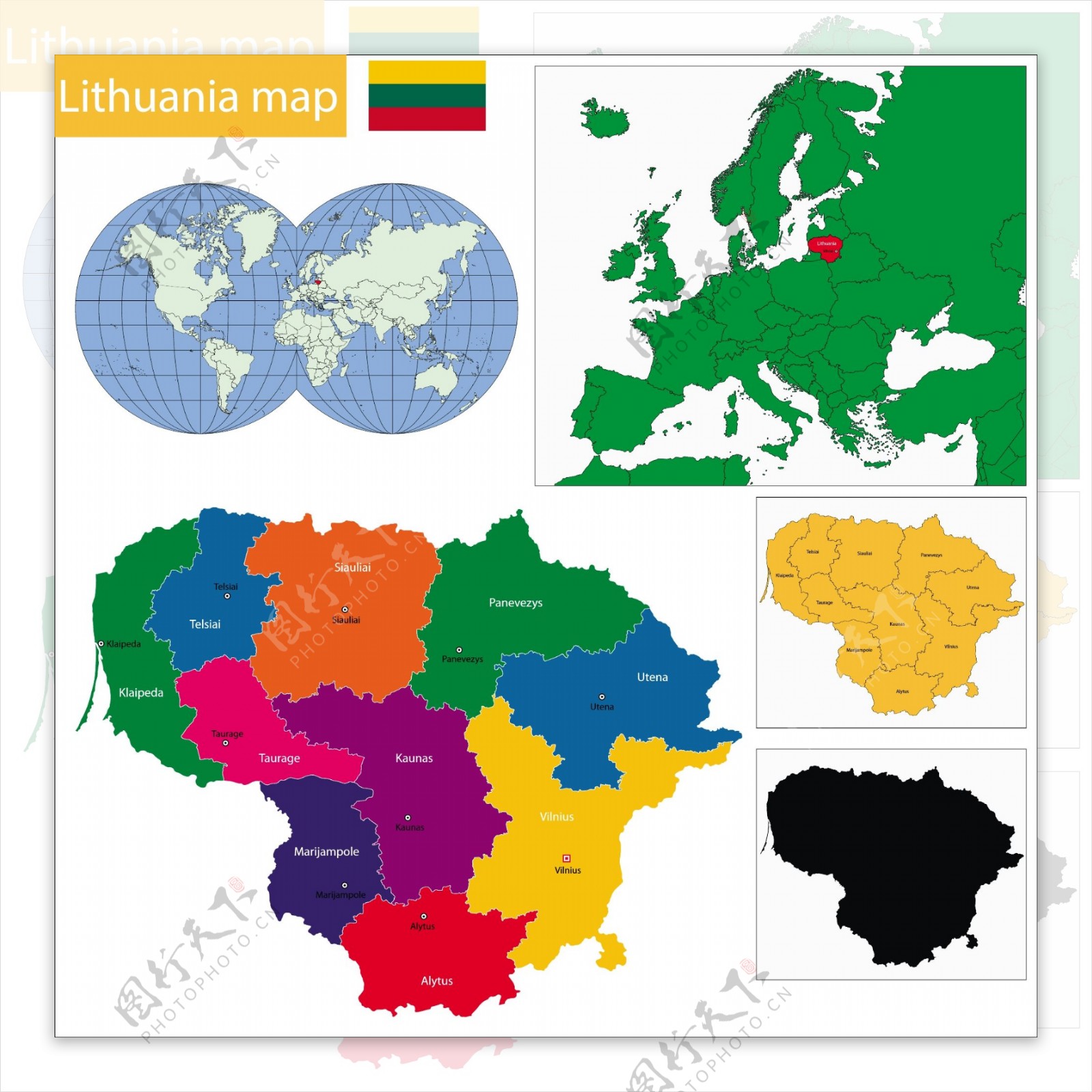 立陶宛国家地图