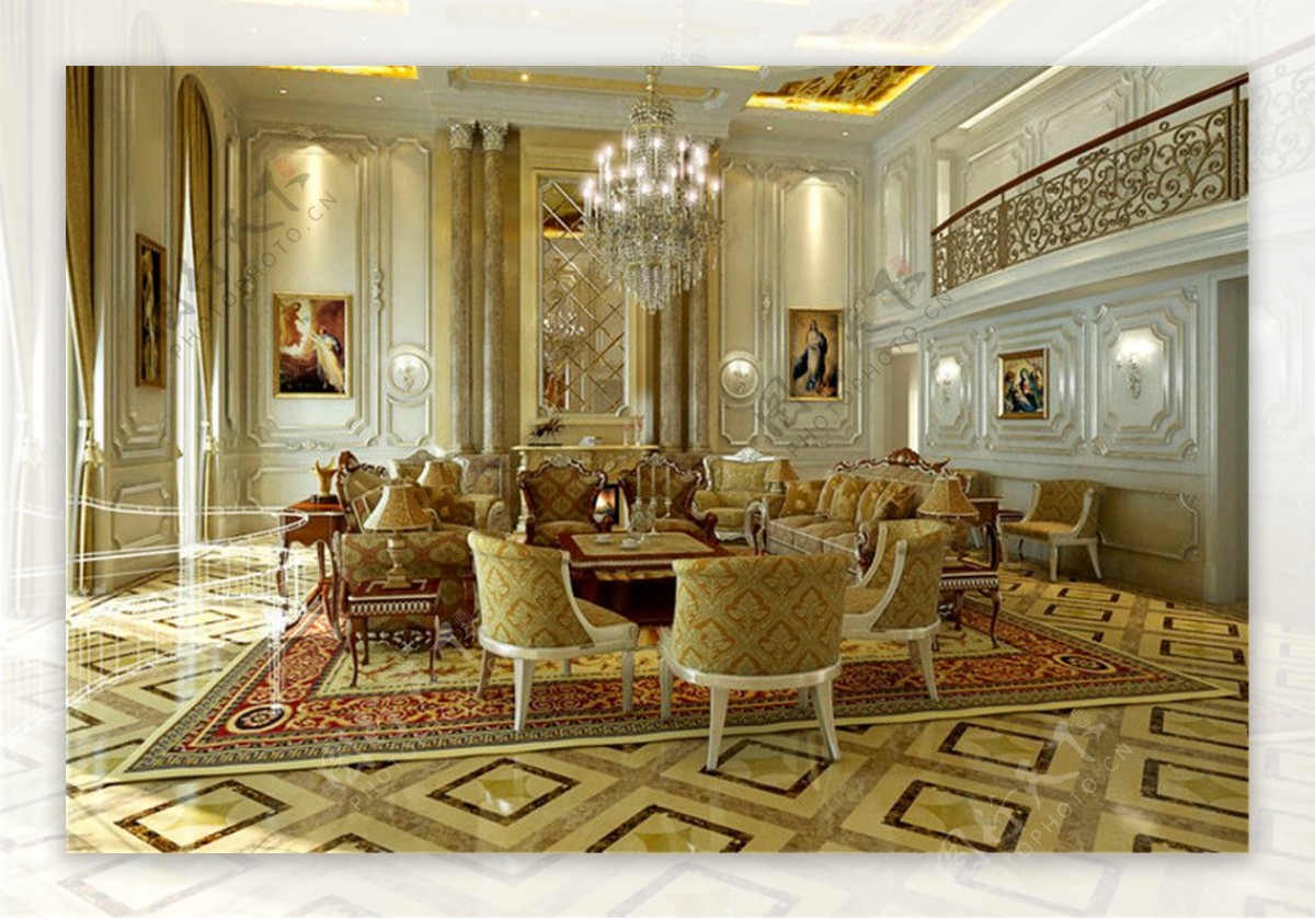 古典欧式风格客厅装修效果图