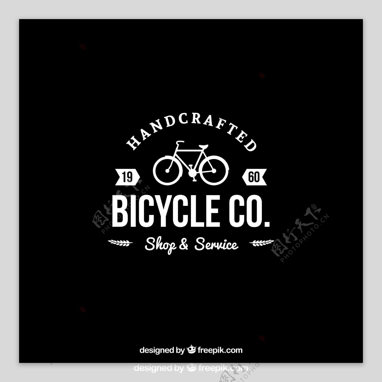 复古风格的自行车徽章