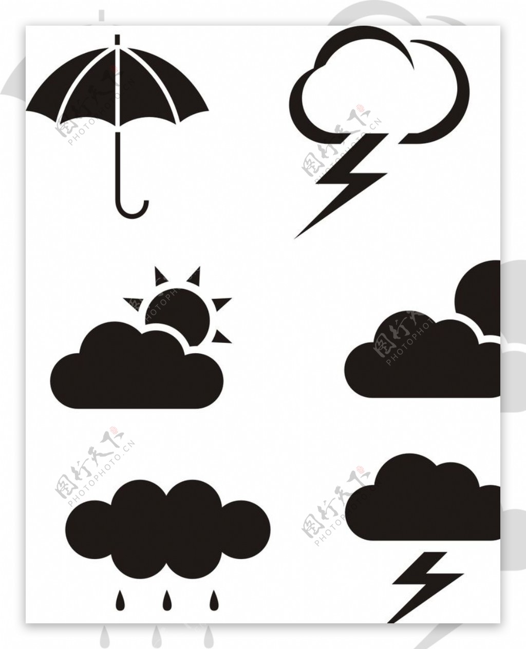 雷电天气素材雨伞