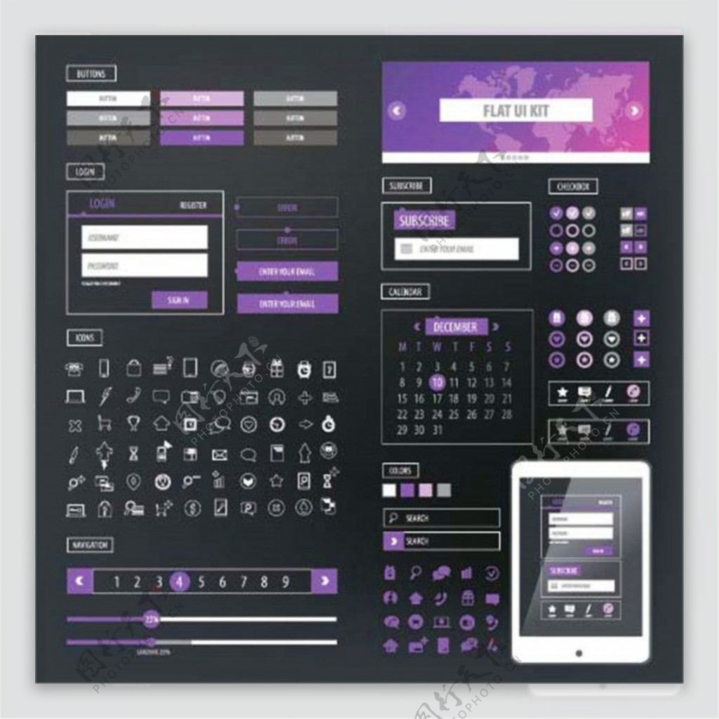 手机紫色标签图表图片