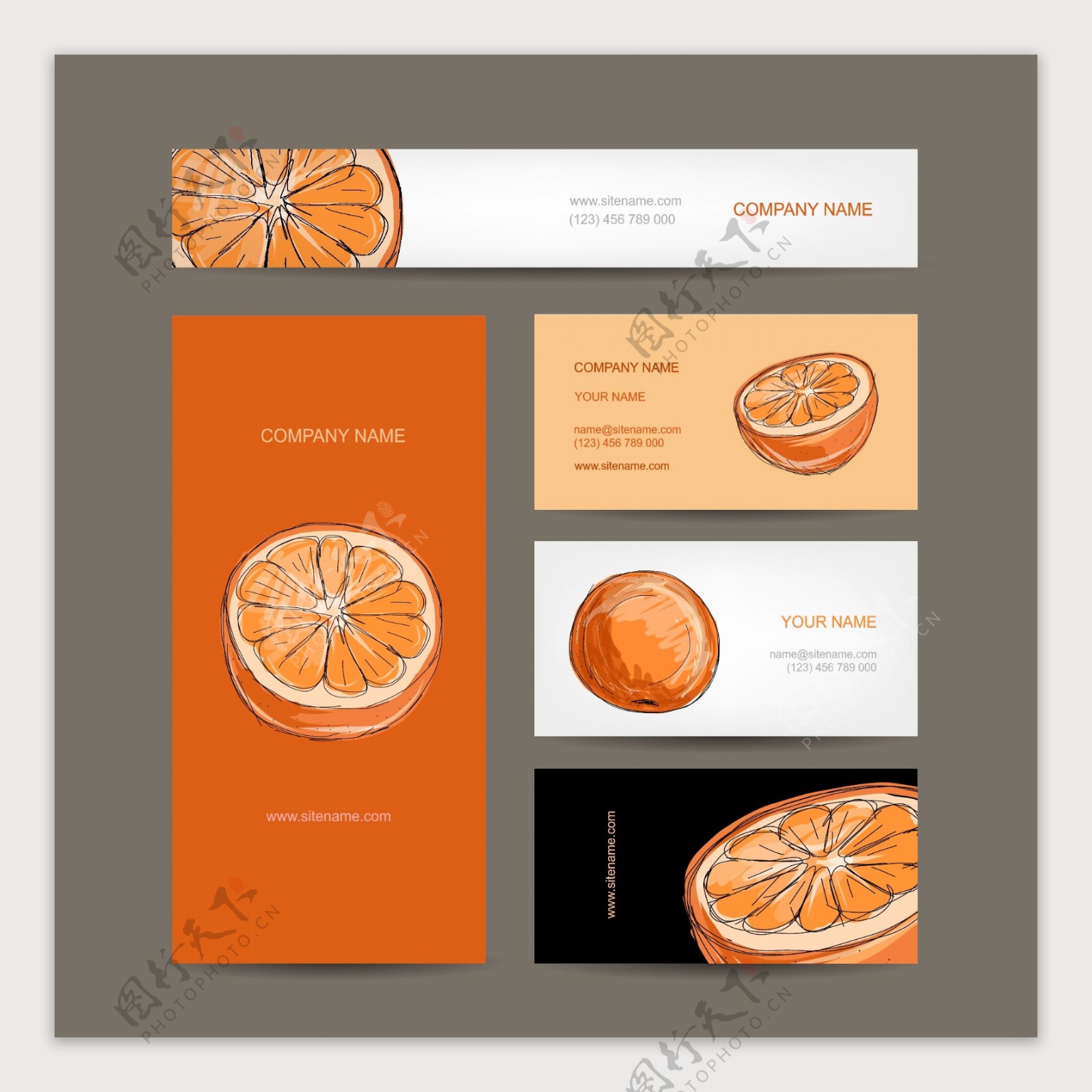 橙子插画名片
