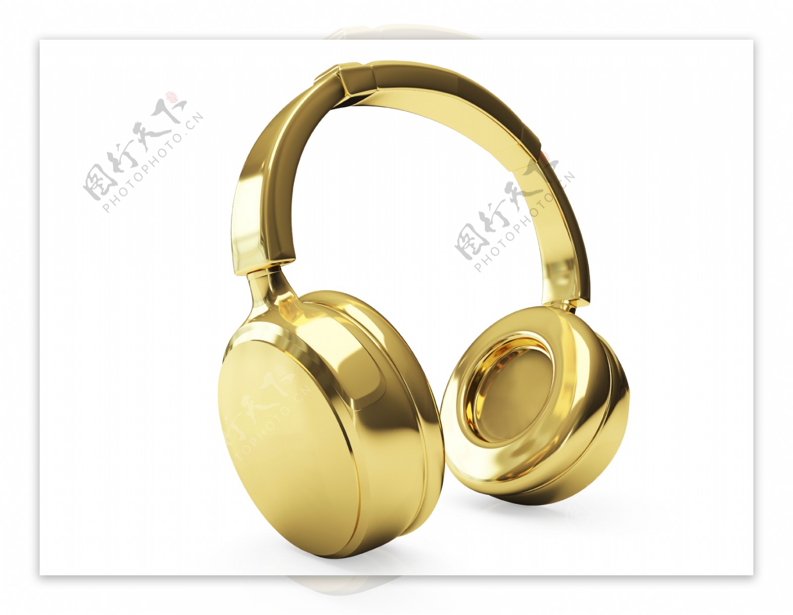 金色耳机设计素材图片