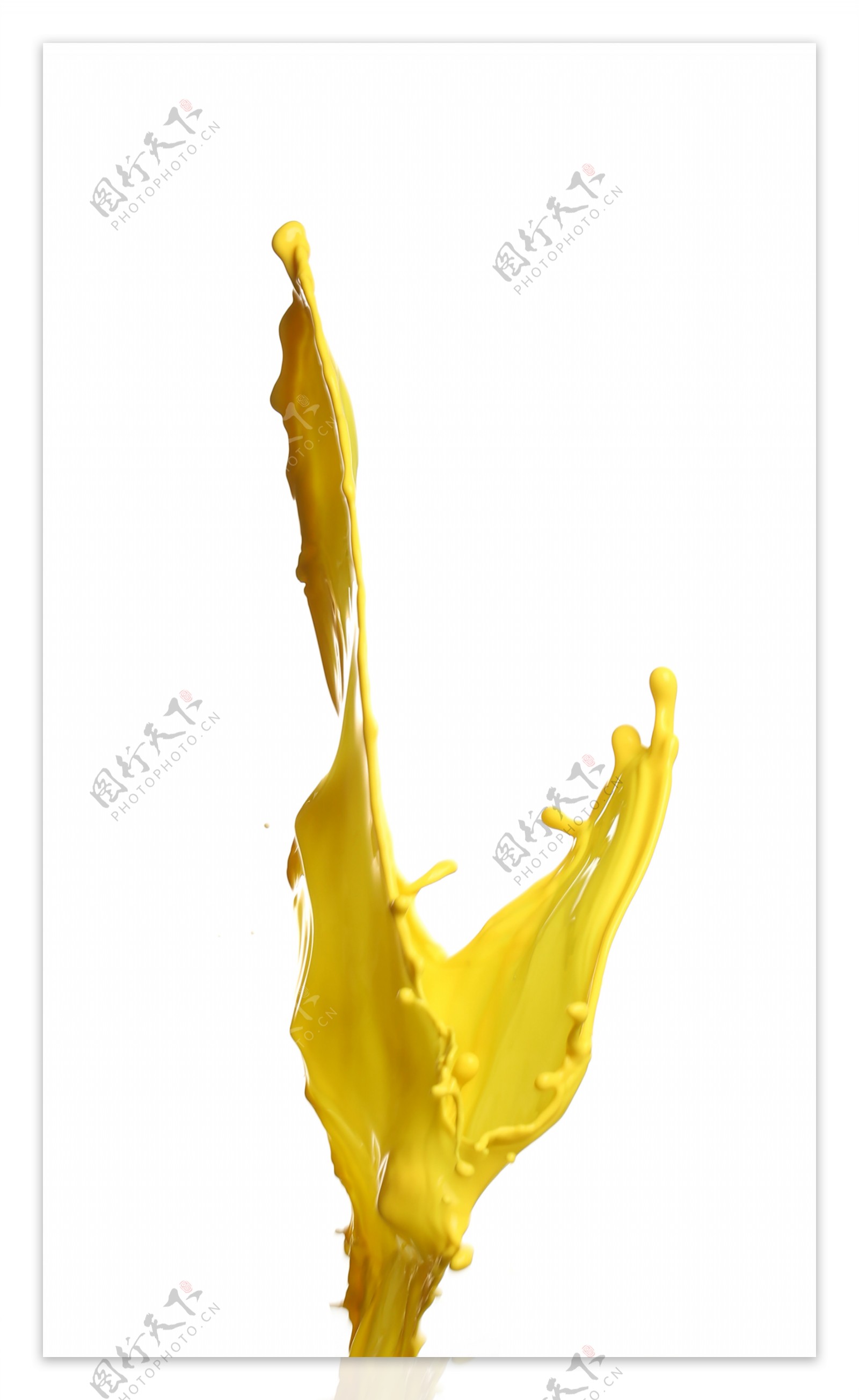 飞溅的黄色颜料图片