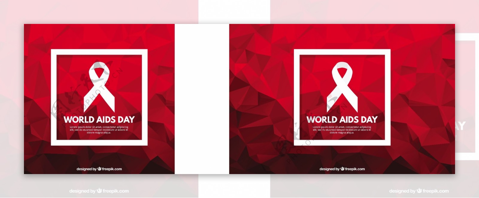 红色多边形背景世界艾滋病日