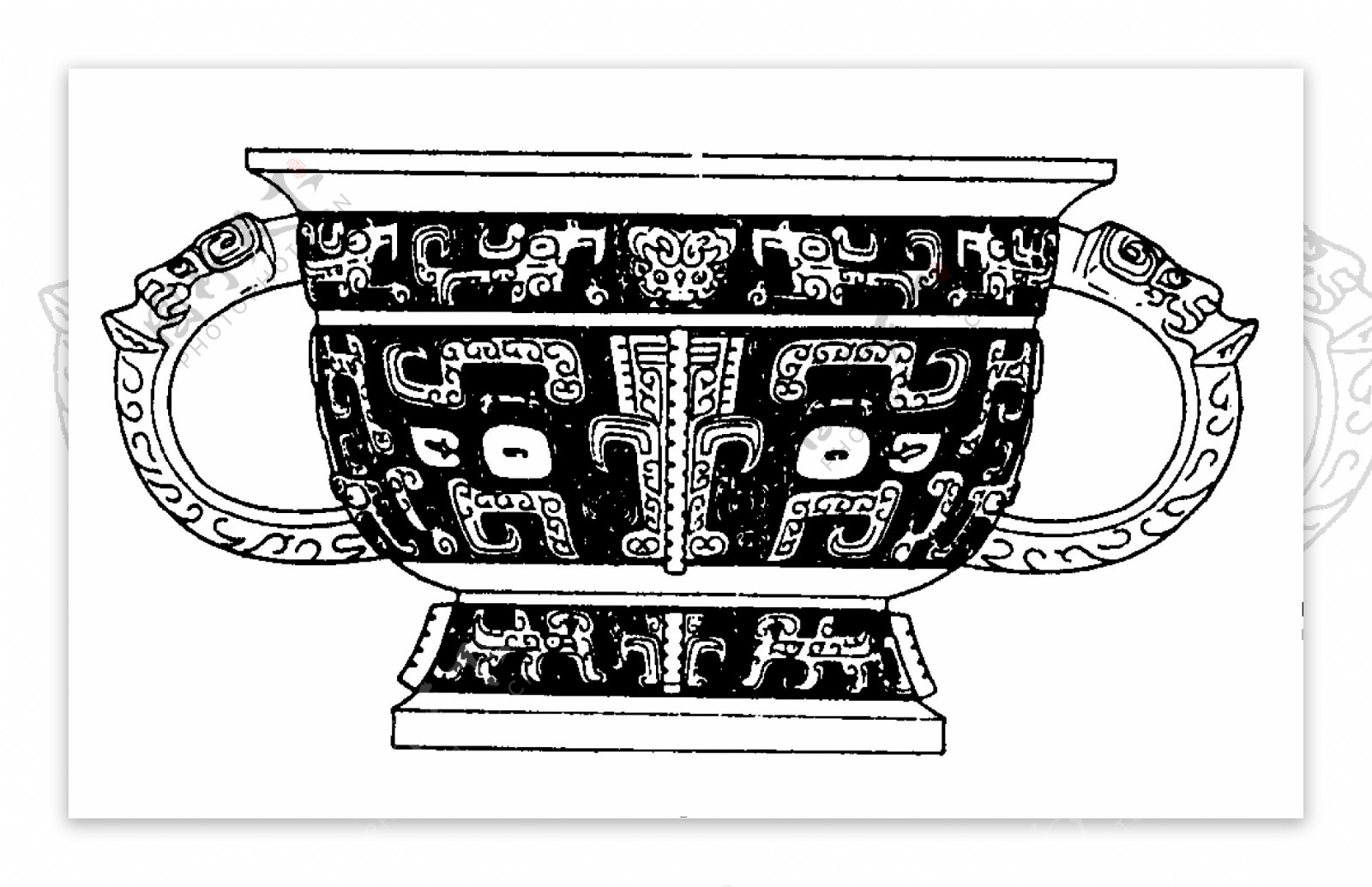 商周时代器物图案中国传统图案图案40
