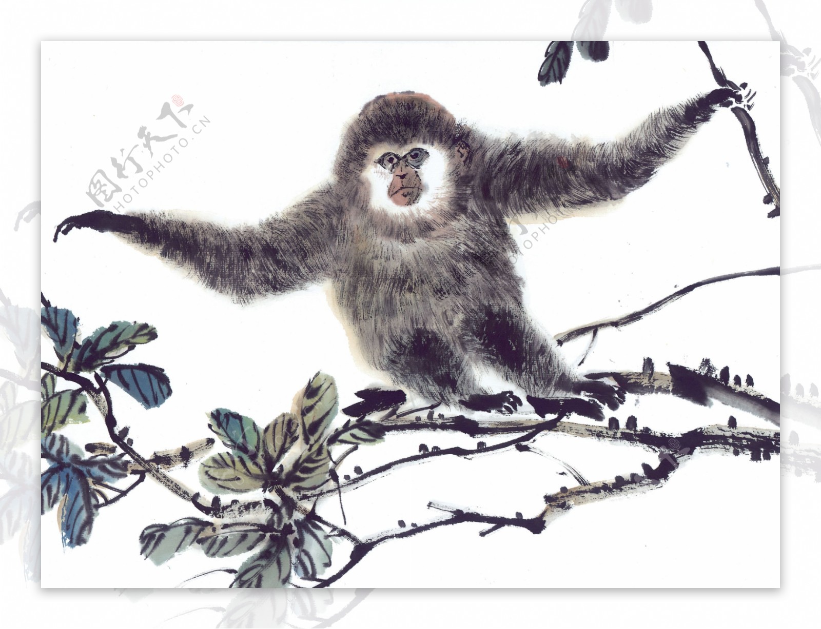 猴十二生肖中国画0052