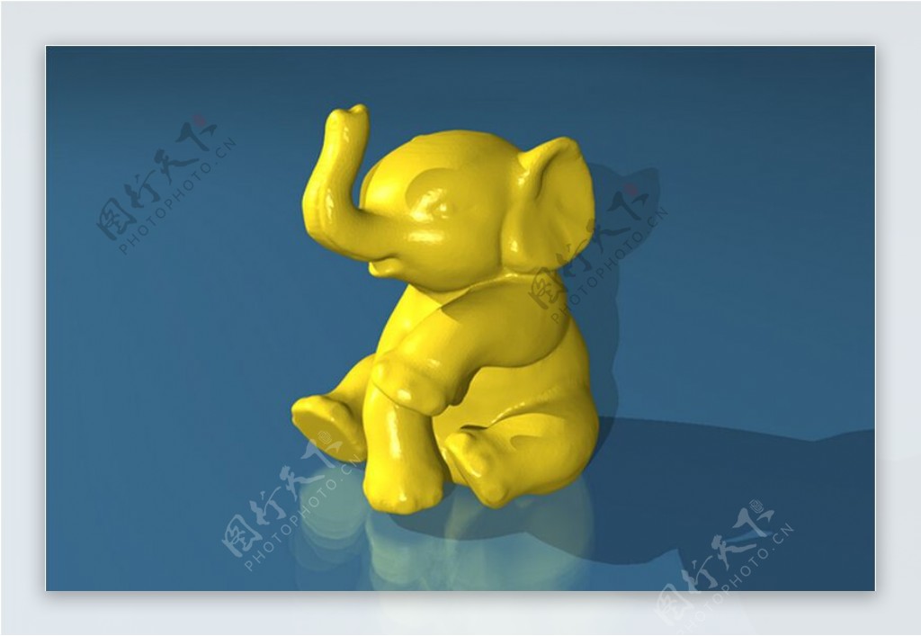 坐着的小象3D打印模型