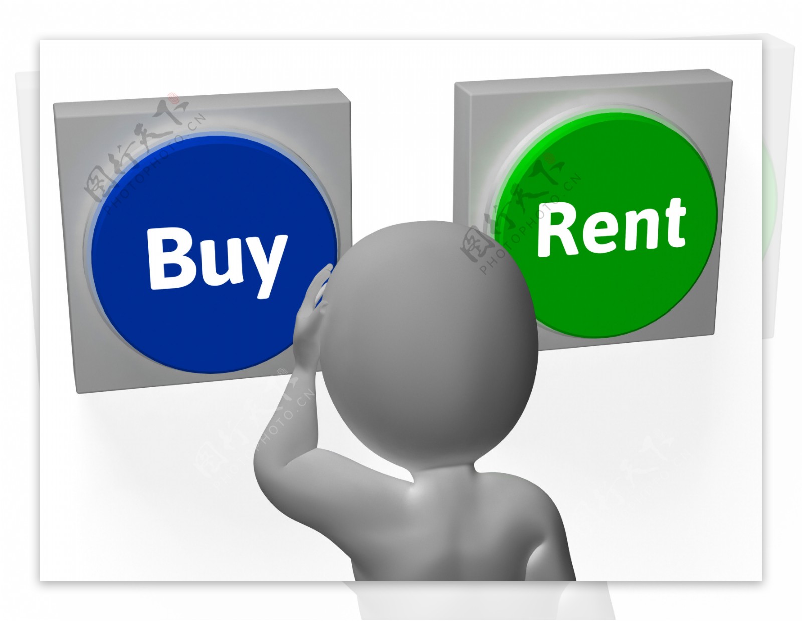 购租按钮显示为出售或出租的财产