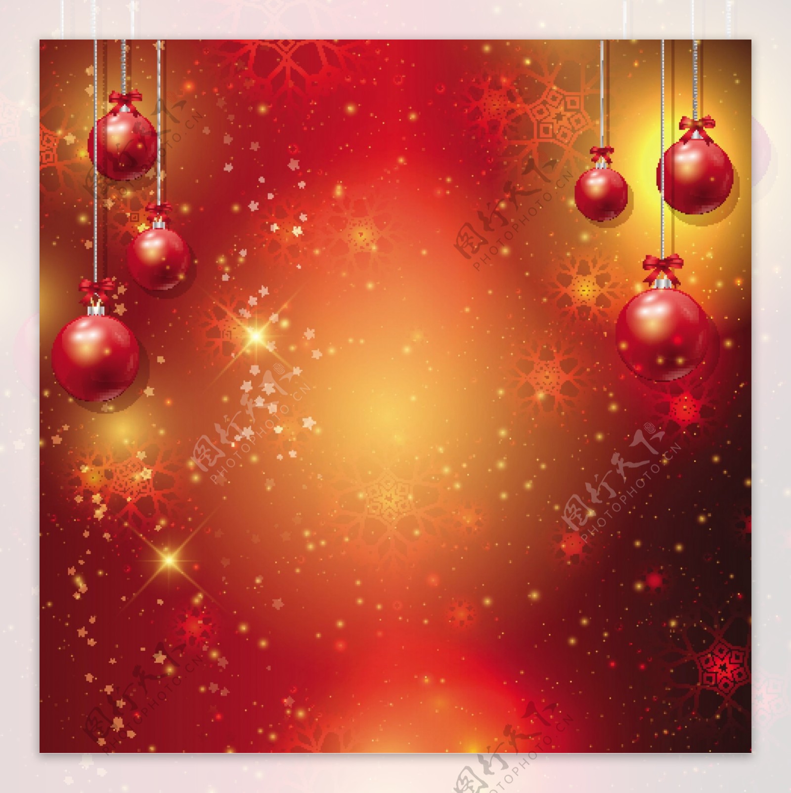 色圣诞吊球背景矢量素材图片