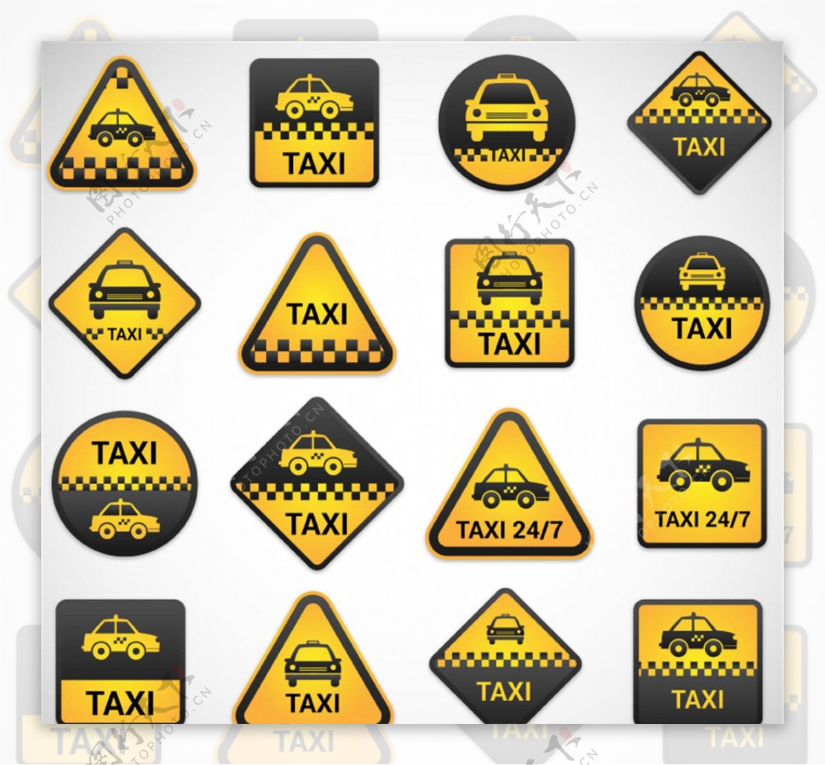 出租车标签矢量素材