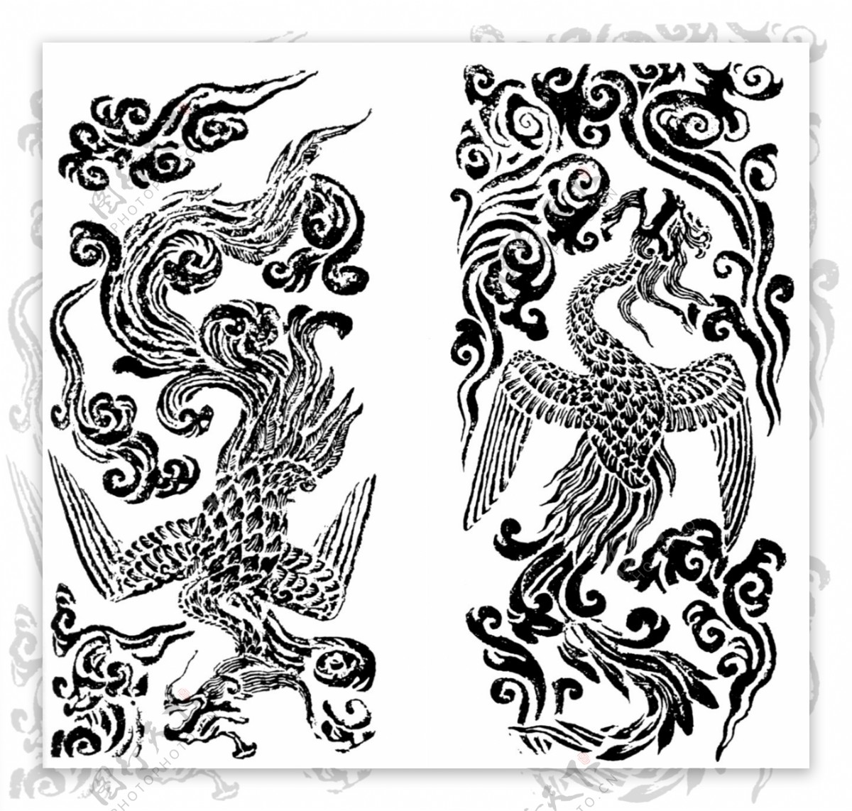 凤纹图案吉祥图案中国传统图案凤凰图案0332