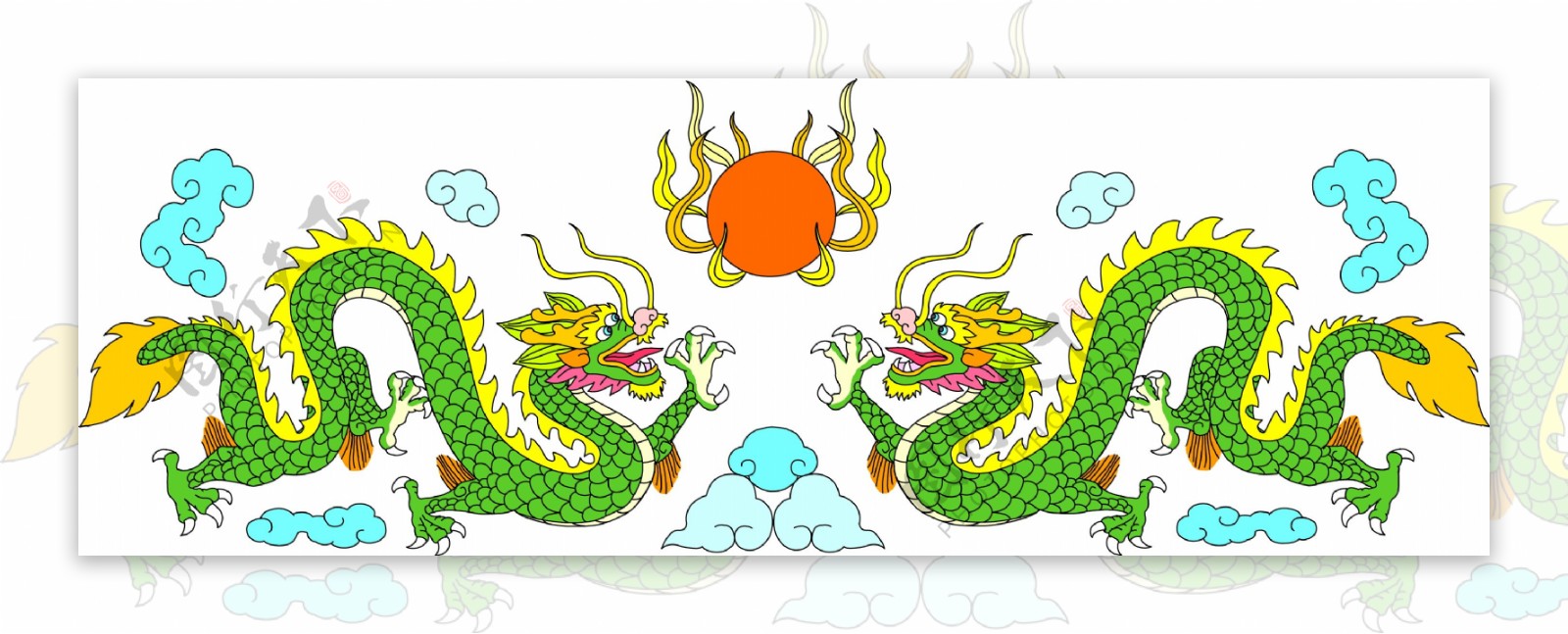 龙纹吉祥图案中国传统图案0001