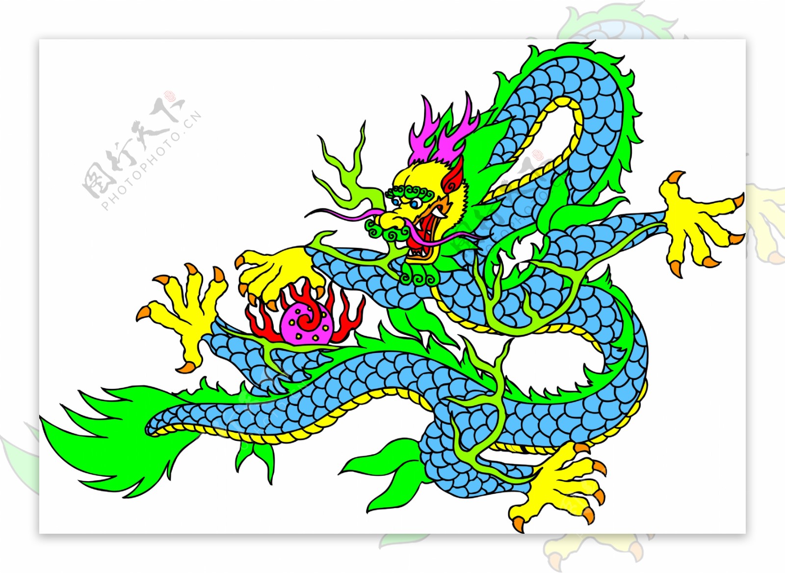 龙纹吉祥图案中国传统图案0070