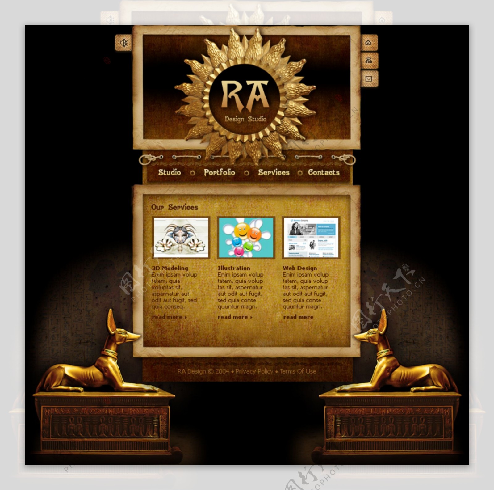 埃及风格网页模板图片