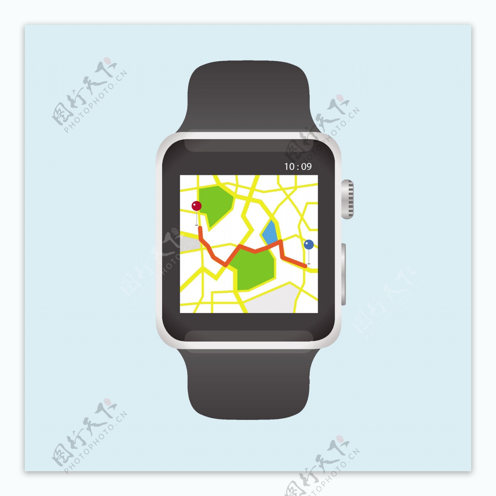 与屏幕上streetmap数字手表