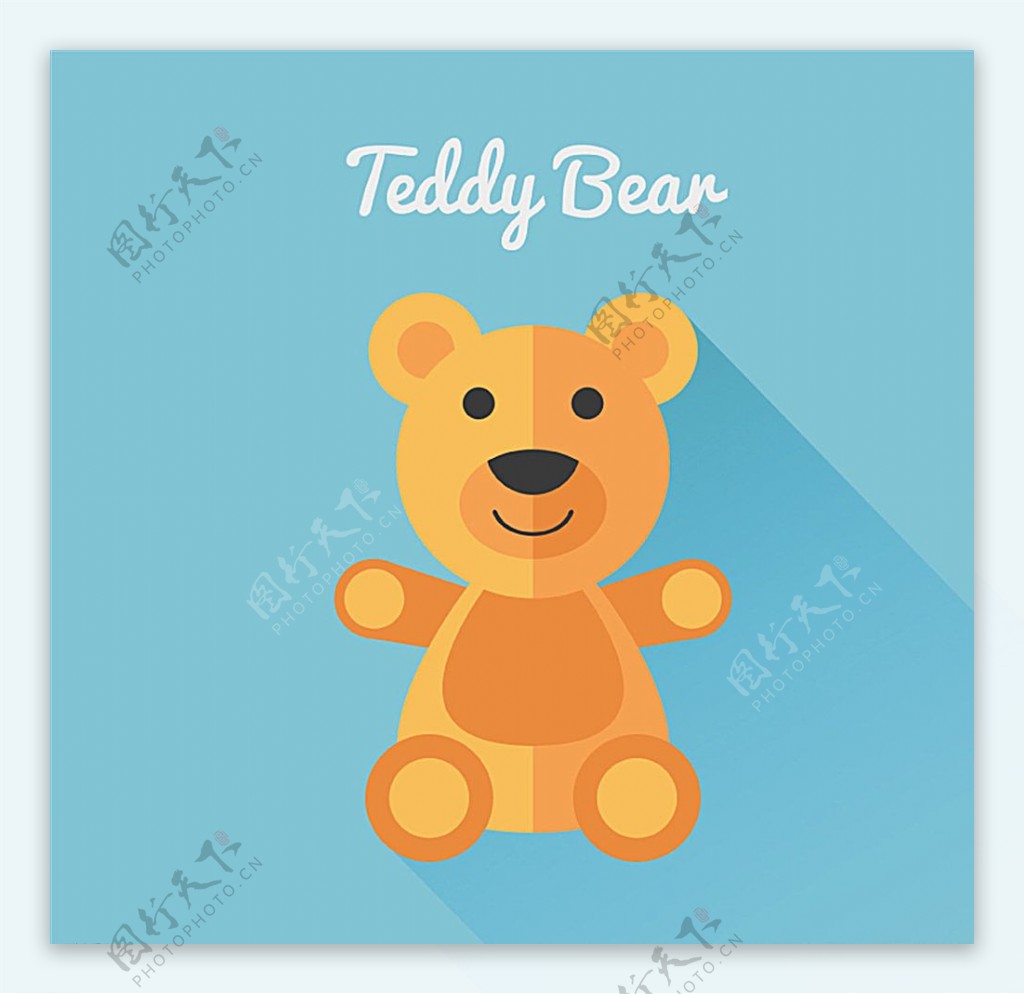 可爱泰迪熊玩具矢量素材图片