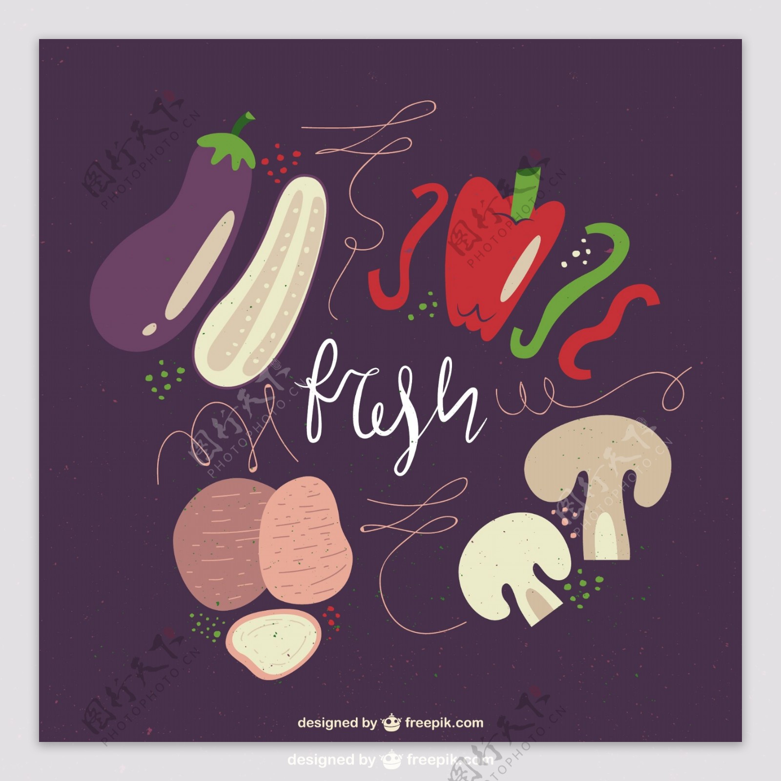 新鲜蔬菜的插图