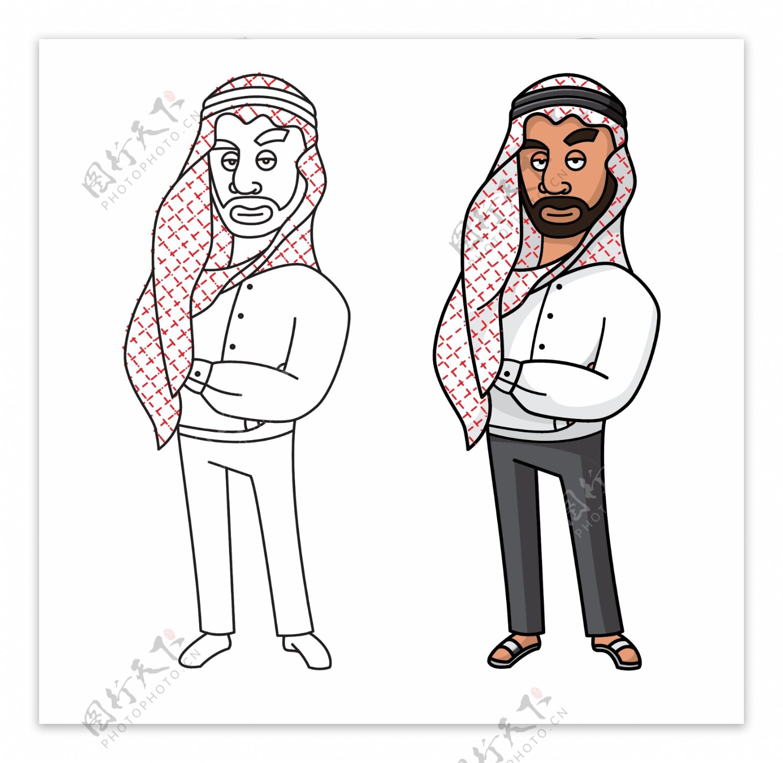 卡通阿拉伯商人素材