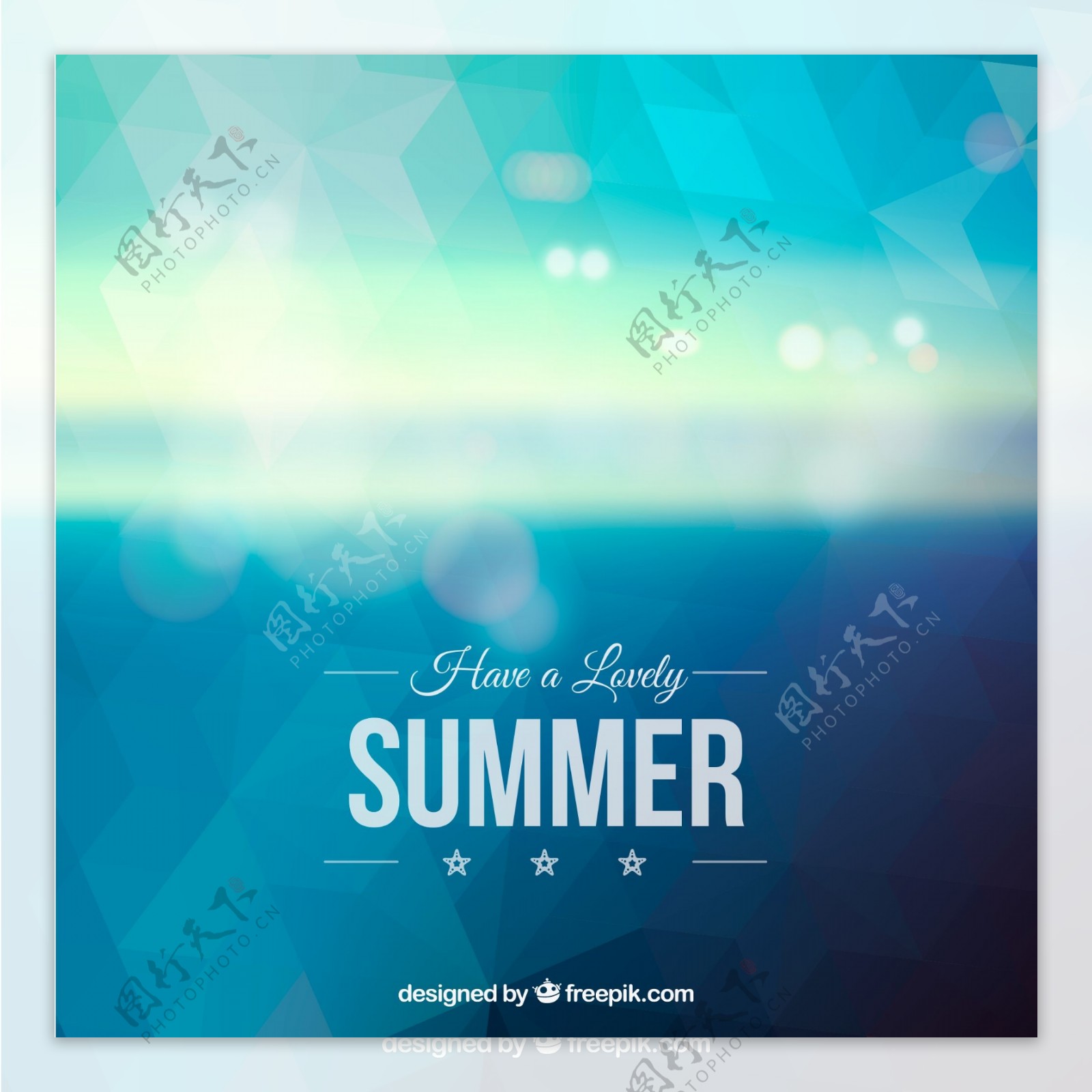 蓝色夏季模糊大海背景图片