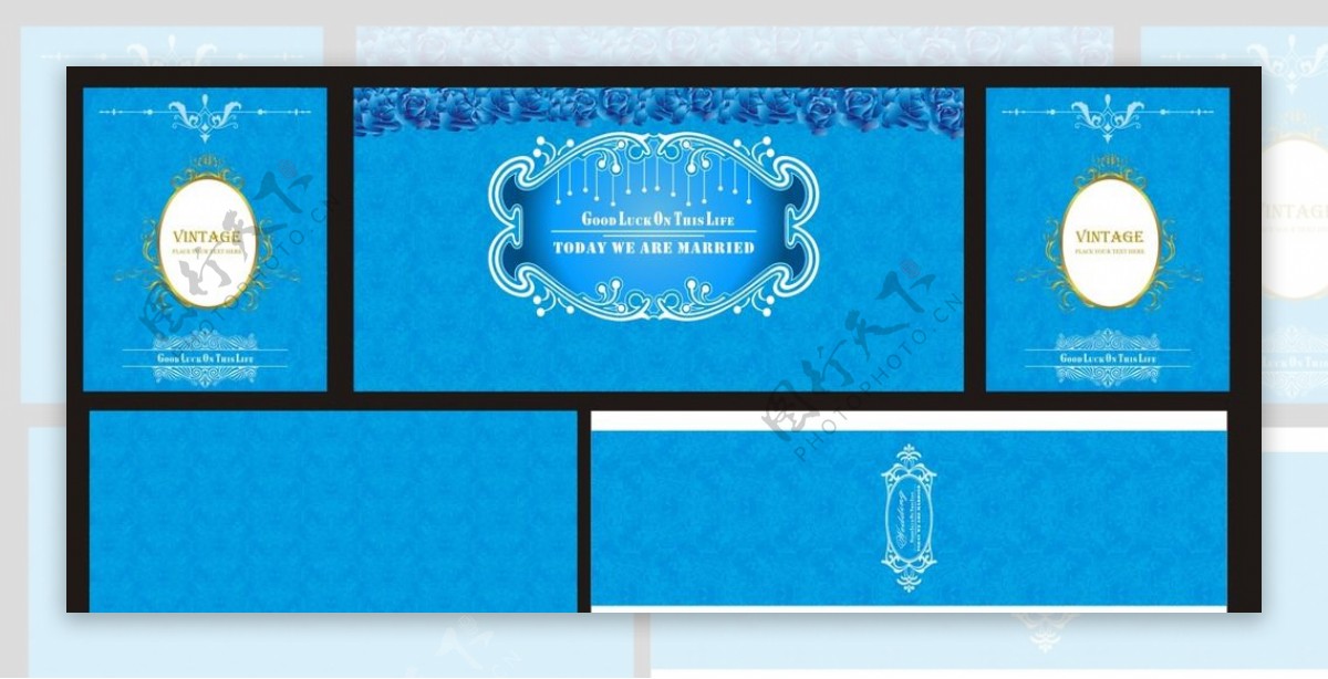 蓝色主题婚礼背景