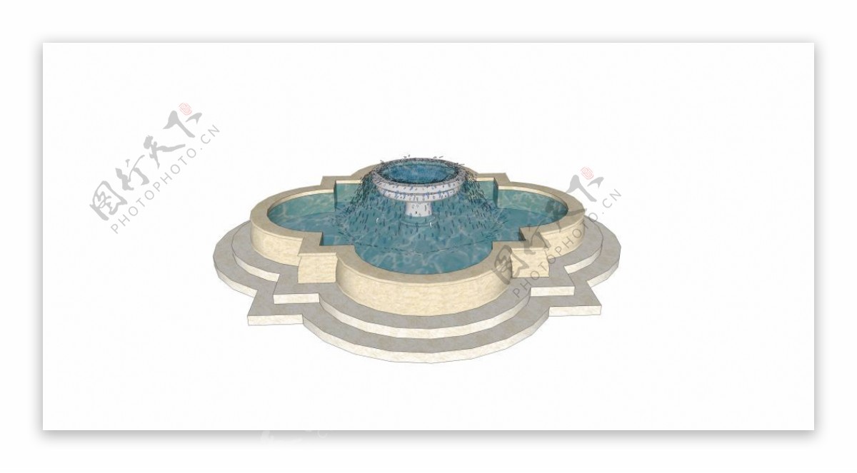 花式水池喷泉效果图