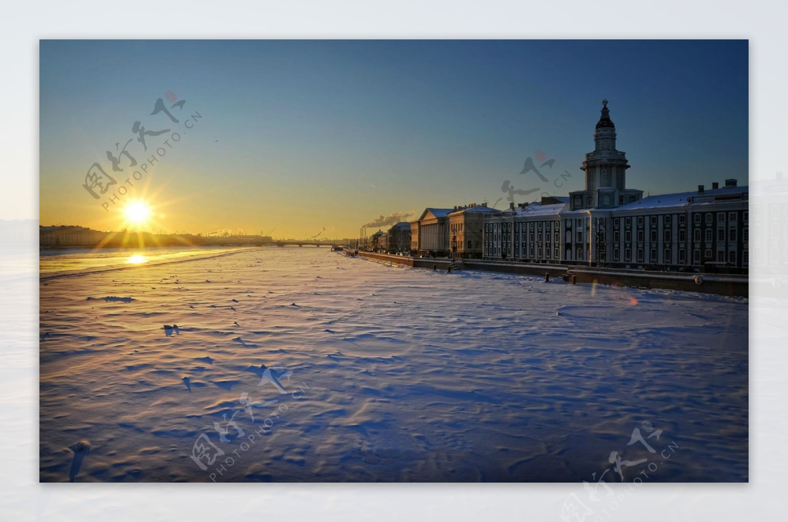 圣彼得堡冬季日出图片