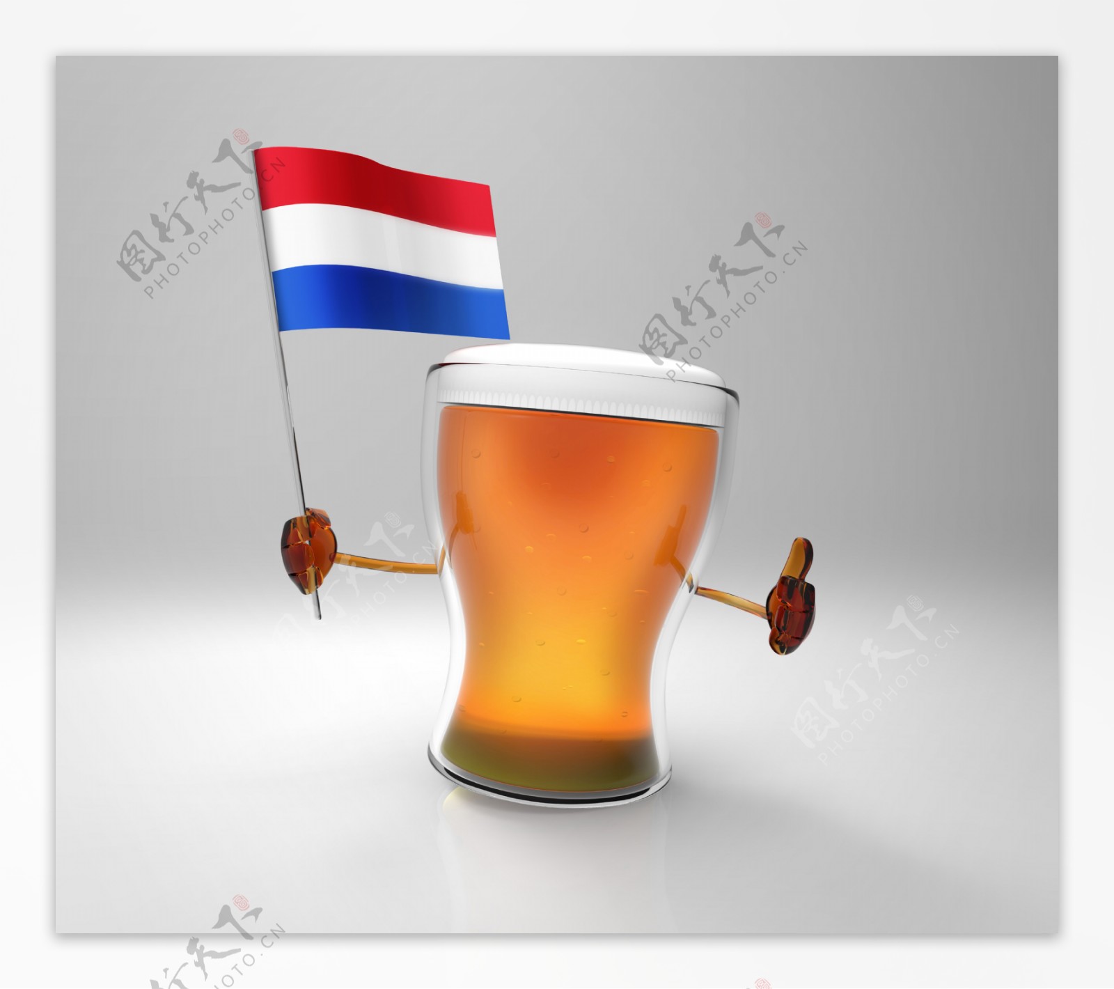 法国国旗与啤酒