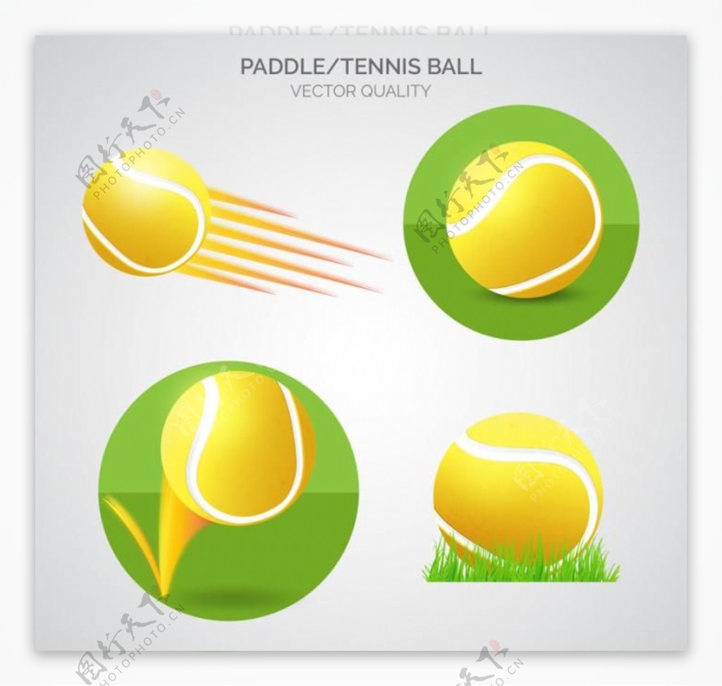 4款精美网球设计矢量图