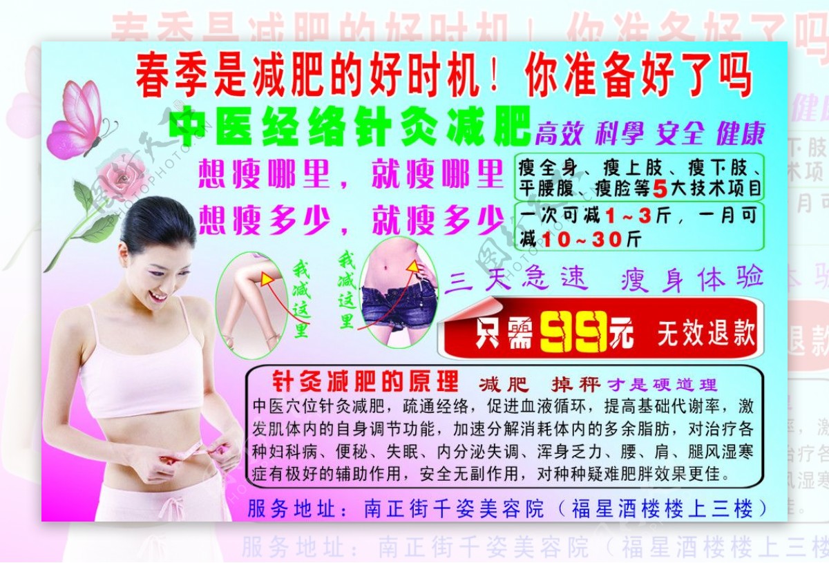 中医经络针灸减肥广告