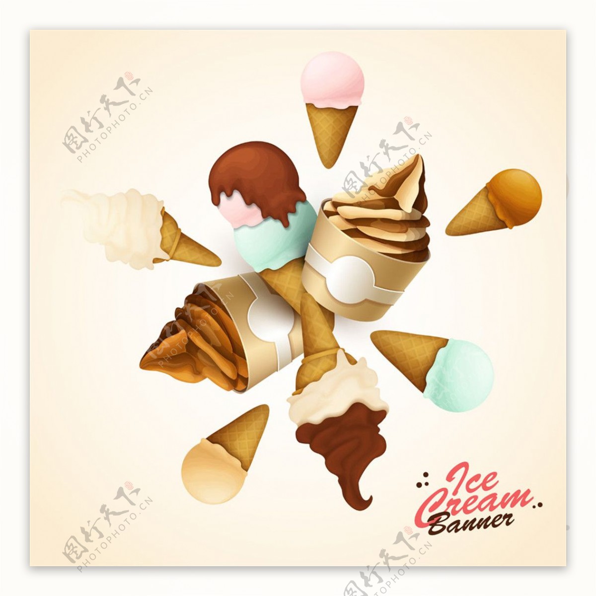 冰淇淋标签设计图片