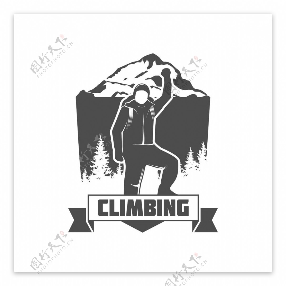 登山运动人物标签图片