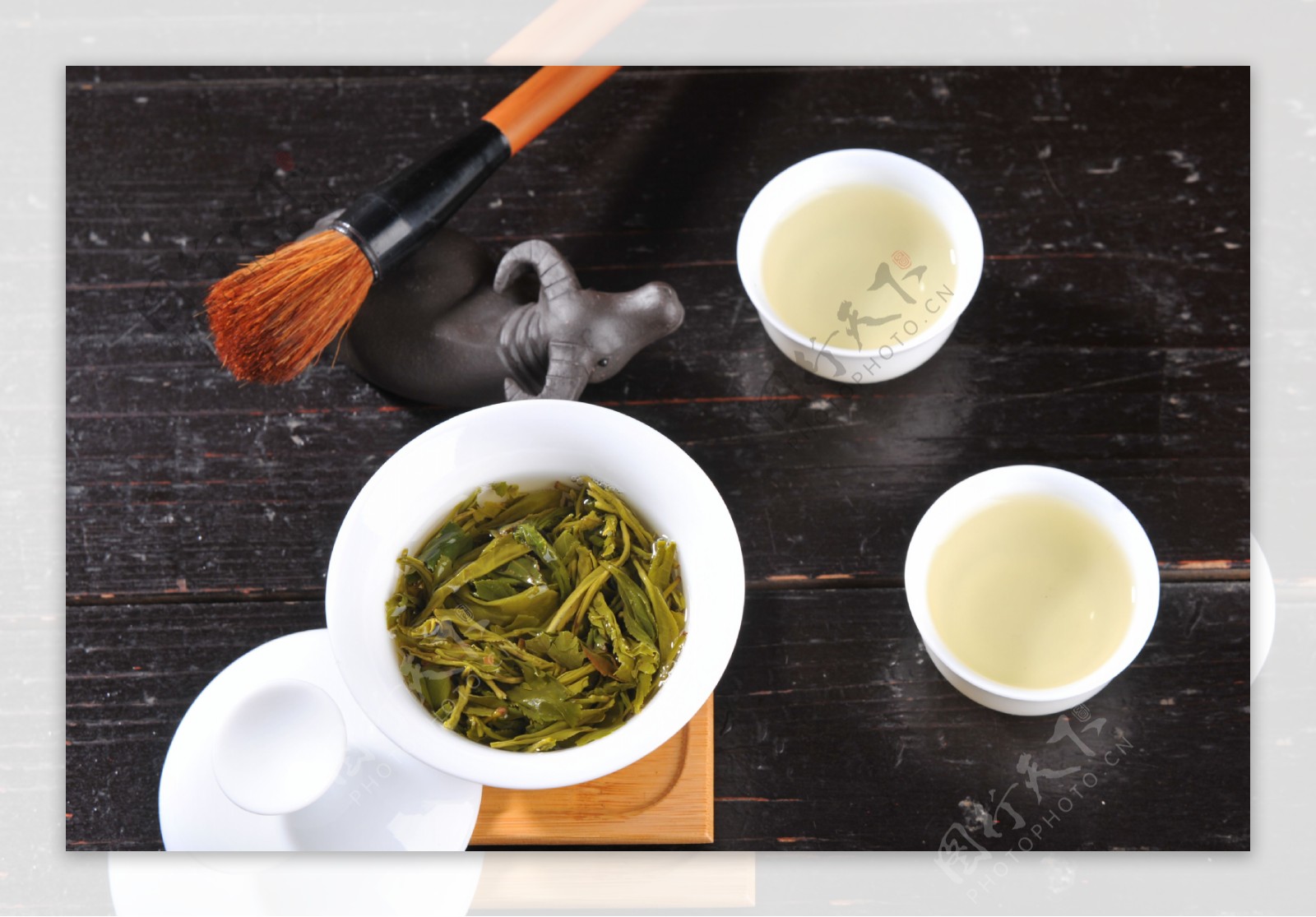 茶的组合图图片
